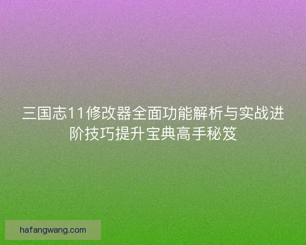 三国志11修改器全面功能解析与实战进阶技巧提升宝典高手秘笈